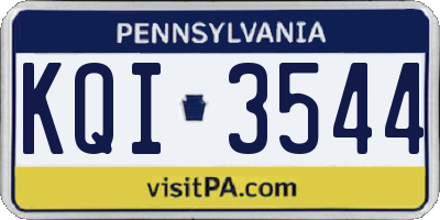 PA license plate KQI3544