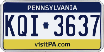 PA license plate KQI3637