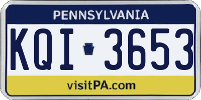 PA license plate KQI3653
