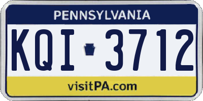 PA license plate KQI3712