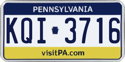 PA license plate KQI3716