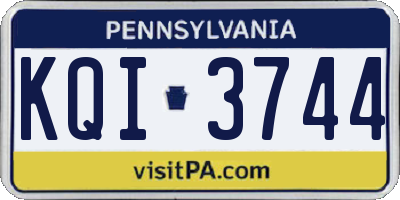 PA license plate KQI3744