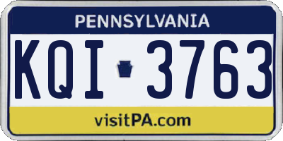 PA license plate KQI3763