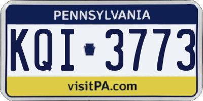 PA license plate KQI3773