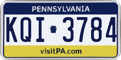 PA license plate KQI3784
