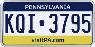 PA license plate KQI3795