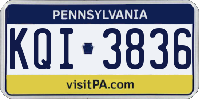PA license plate KQI3836