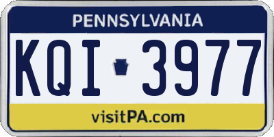 PA license plate KQI3977