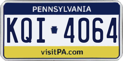 PA license plate KQI4064