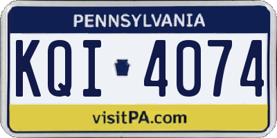 PA license plate KQI4074