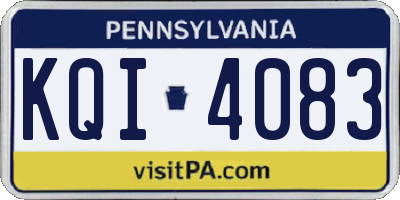 PA license plate KQI4083