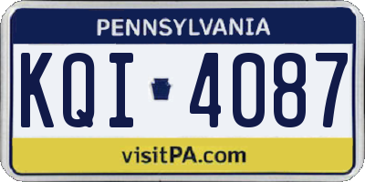 PA license plate KQI4087