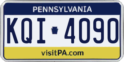 PA license plate KQI4090