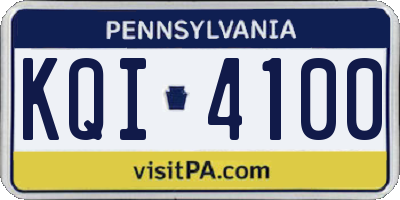 PA license plate KQI4100