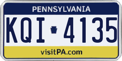 PA license plate KQI4135
