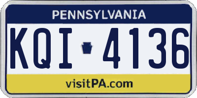 PA license plate KQI4136