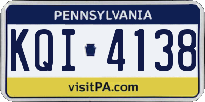 PA license plate KQI4138