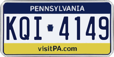 PA license plate KQI4149