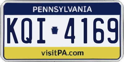 PA license plate KQI4169