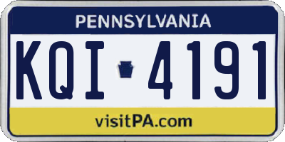 PA license plate KQI4191