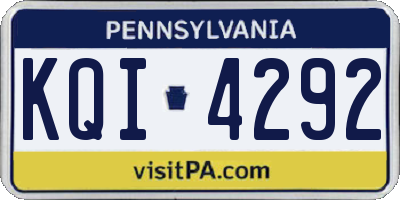PA license plate KQI4292