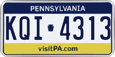 PA license plate KQI4313