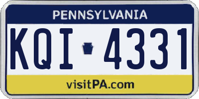 PA license plate KQI4331