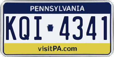 PA license plate KQI4341