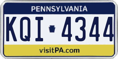 PA license plate KQI4344