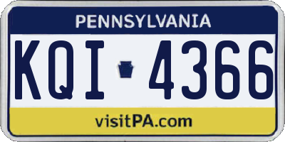 PA license plate KQI4366