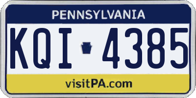 PA license plate KQI4385