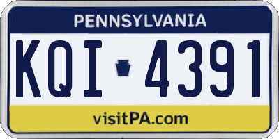 PA license plate KQI4391