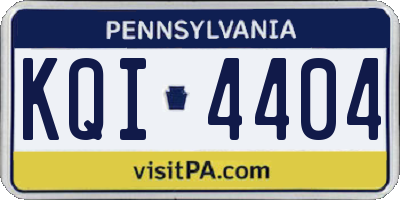 PA license plate KQI4404