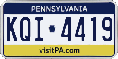 PA license plate KQI4419