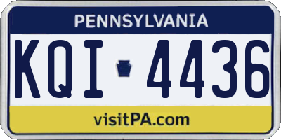PA license plate KQI4436