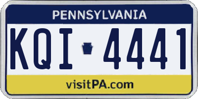 PA license plate KQI4441