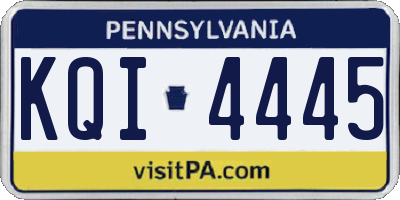 PA license plate KQI4445