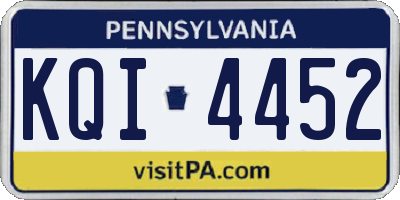 PA license plate KQI4452