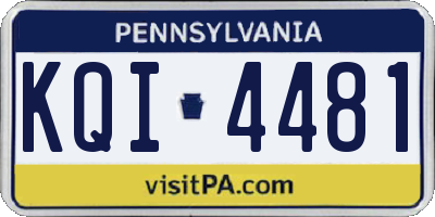 PA license plate KQI4481