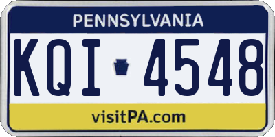 PA license plate KQI4548