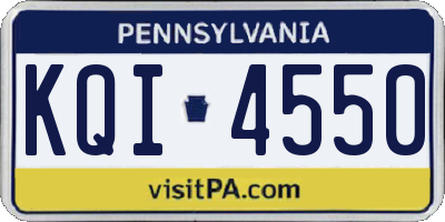 PA license plate KQI4550