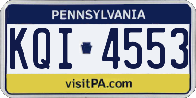 PA license plate KQI4553