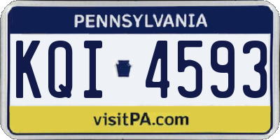 PA license plate KQI4593