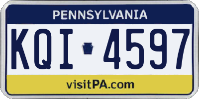PA license plate KQI4597