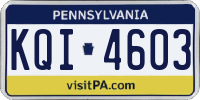 PA license plate KQI4603