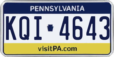 PA license plate KQI4643