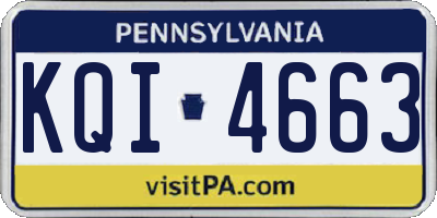 PA license plate KQI4663