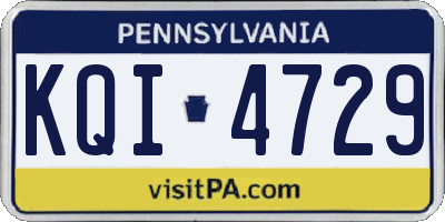 PA license plate KQI4729