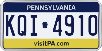 PA license plate KQI4910
