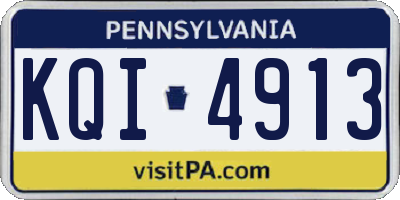 PA license plate KQI4913